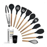 Kit Jogo De Talheres 11 Utensílios De Cozinha Em Silicone