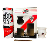 Set Matero River Yerbero Azucarero Mate Bombilla Caja Regalo