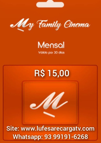 Recargas Para Tvexpress E My Family Cinema, Mensal E Anual.