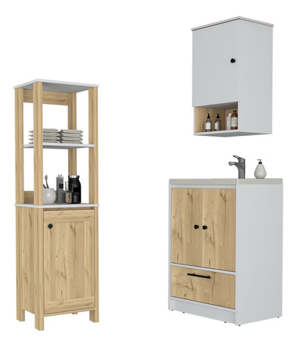 Mueble  Lavam + Mueble Optimi + Mueble Boti -  Blanco / Duna