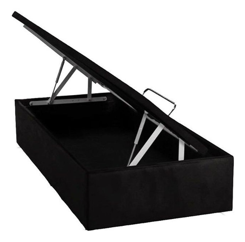 Cama Box Baú Universal Solteiro Suede Preto (88x35)ortobom