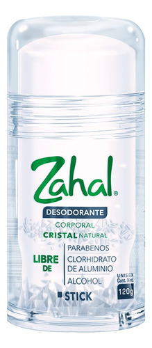 Desodorante Corporal Stick Zahal Cristal Alumbre 120g