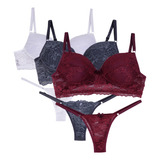 Lingerie Cropped C/3 Conjuntos De Lingerie Moda Intima