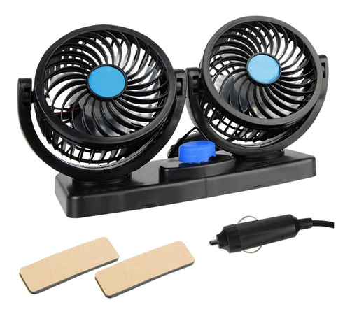 Ventilador Portátil Automotivo Carro Caminhão 12v Potente Cor Preto Com Detalhe Azul