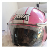 Casco Para Moto Abierto Hawk Rs9  Rosa Y Blanco Talle M