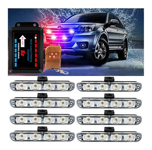 Universal Kit Led Parrilla Para Coche  Luz De Advertencia