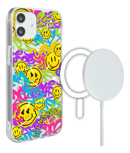 Funda Para iPhone Magsafe Caritas Felices Para Mujer Nombre