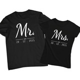 Dúo De Playeras De Pareja Personalizadas- Mr&mrs-aniversario