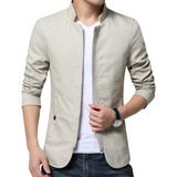 Blazer Chaqueta De Algodón Con Cuello Alto Casual Para Hombr