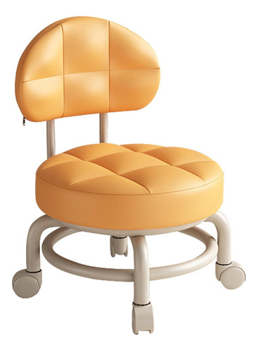 Silla Con Asiento De Ruedas Taburete De Pedicura Naranja -