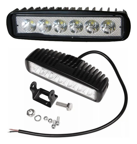 Barra Faro 6 Led Auxiliar Rectangular 12v Auto Moto 4x4