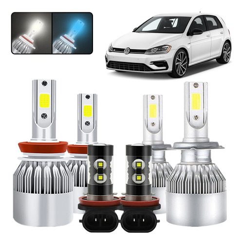 Kit De Focos Led H9 H7 H11 Para Volkswagen Golf 2018-2019