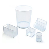 Set  Organizador De Oficina 5 Piezas Color Blanco