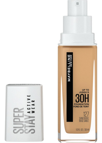 Maybelline New York Base Líquida Full Coverage Superstay Tono 127 Sand Beige