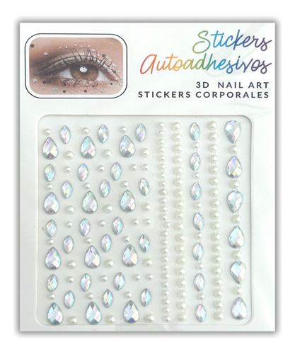 Strass Face Stickers Glitter Zona Ojos, Rostro Y Cuerpo