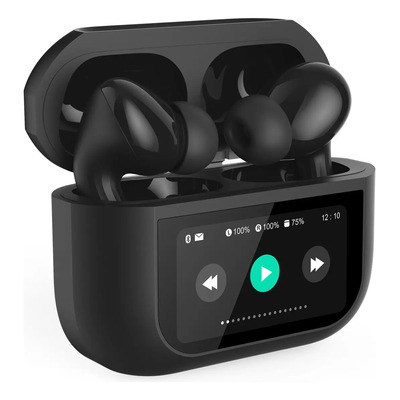 Audífonos G-TiDE Future Pod Auriculares Inalámbricos Con Pantalla Táctil Negro,Inalámbrico 5.4,Resistente al agua y al polvo (IPX4),Cancelación Ruido,90 días en espera,Compatible con iPhone y Android | Envío gratis