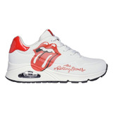 Tenis Skechers Rolling Stones: Uno 177965 Blanco Unisex Moda