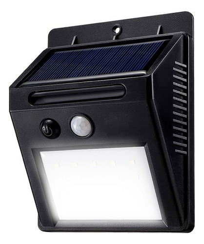 Lámpara Solar Gadnic Dlds12 Para Exterior Sensor De Movimiento Color Negro