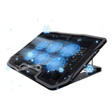 Base Para Laptop 6 Ventiladores Enfriadora Ajustable Negro