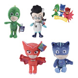 Pj Mask Kit 4 Personagens Pelúcia Corujita Lagartixo Romeo