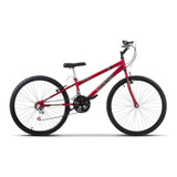 Bicicleta  De Passeio Ultra Bikes Bike Rebaixada Aro 24 18 Marchas Freios V-brakes Cor Vermelho