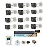 Kit Dvr 16 Canais Hikvision + 12 Cameras Full + Acessorios