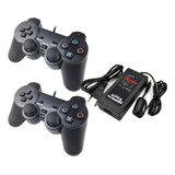 2 Controle Manete + Fonte Bivolt Para Ps2 Playstation 2 Slim