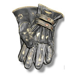 Guantes Tipo Aviador Vintage Negros Gastados Motos Auto 