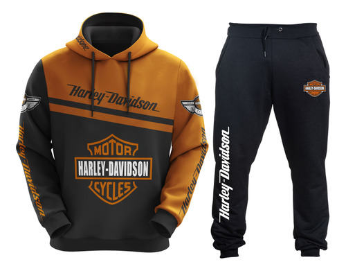 Conjunto Blusa Calça Moletom Harley Davidson Moto Motorcycle