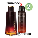 Presente Malbec X Perfume Colônia + Desodorante Jato Seco Boticário 2 Itens