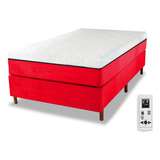 Colchão Magnético Solteiro 0,88x1,88 Massageador Energia Bio Quântica Infra Vermelho Anti Germes Anti Mofo + Cama Box