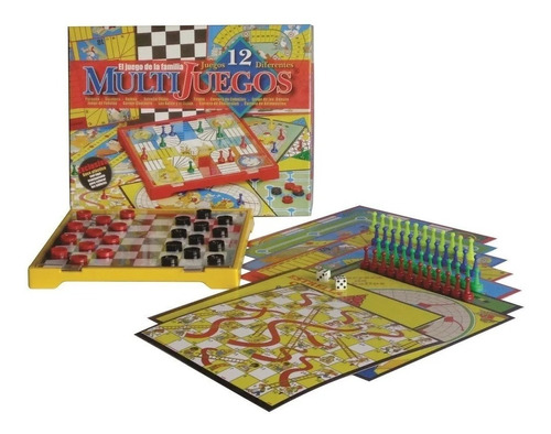 Multijuegos Juego De Mesa Familiar 12 Juegos Diferentes Caja