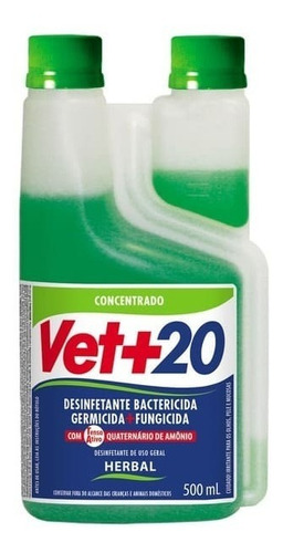 Desinfetante Concentrado Bactericida Vet+20 Herbal 500ml