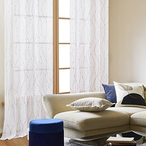 Cortinas Deconovo Finas Con Vuelo Y Diseño De Estampado De L