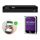 Kit Gravador Dvr Intelbras Mhdx 1208 + Hd 2 Tera Purple Wd