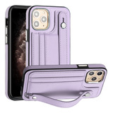 Funda De Piel Morada Para iPhone 11 Pro