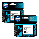 Pack X2 Cartucho De Tinta Hp 46 Impresora Negro Y Tricolor