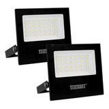 Kit 2 Refletores Taschibra Tr Led Preto 30w 3000k 6500k Cor Da Luz Luz Quente 3000k 110v/220v