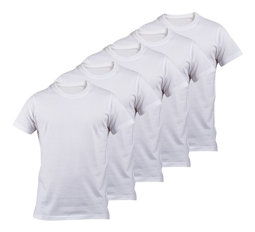 Pack X 5 Remera Basica Hombre Manga Corta Lisa 100% Algodon