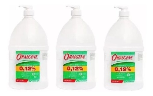  3  Enjuagues Oralgene 3.8 Lts. Bidón Maver Con Dosificador.