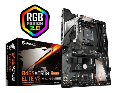 Motherboard Gigabyte B450 Aorus Elite Am4 Ddr4 Ssd M.2 Rgb