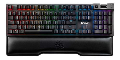 Teclado Gamer Xpg Summoner Qwerty Español Color Gris Metálico Tipo Pistola Con Luz Rgb