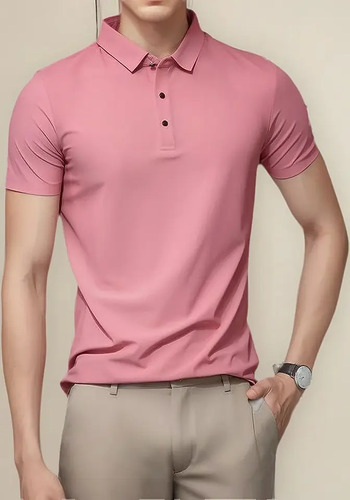 Polo Masculino De Seda Congelada, Camisa Polo 2025-