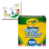 Super Tips 100 Plumones Crayola Marcadores Delgados Lavables