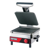 Super Grill Grelhador Chapa De Ferro Fundido Estriada 