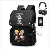 Mochila Usb Anime Demon Slayer Bookbags Para Ordenador Portá