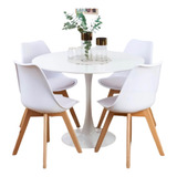 Combo Silla Eames Tulip Escandinava + Mesa Alto Impacto