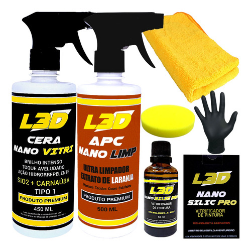 Cera Nano Vitri L3d/ Vitrificador /apc Limpador Banco E Teto