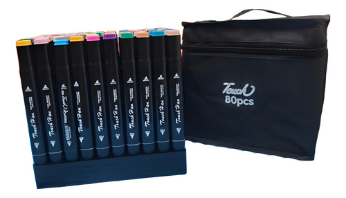Marcador 80 Piezas Touch Doble Punta Con Base Colores Varios