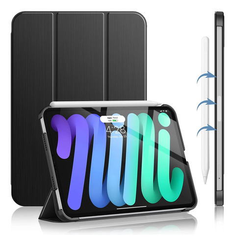 Funda Soke Mini iPad 6 2021 2ge Lapiz Smart Wake Sleep Negro